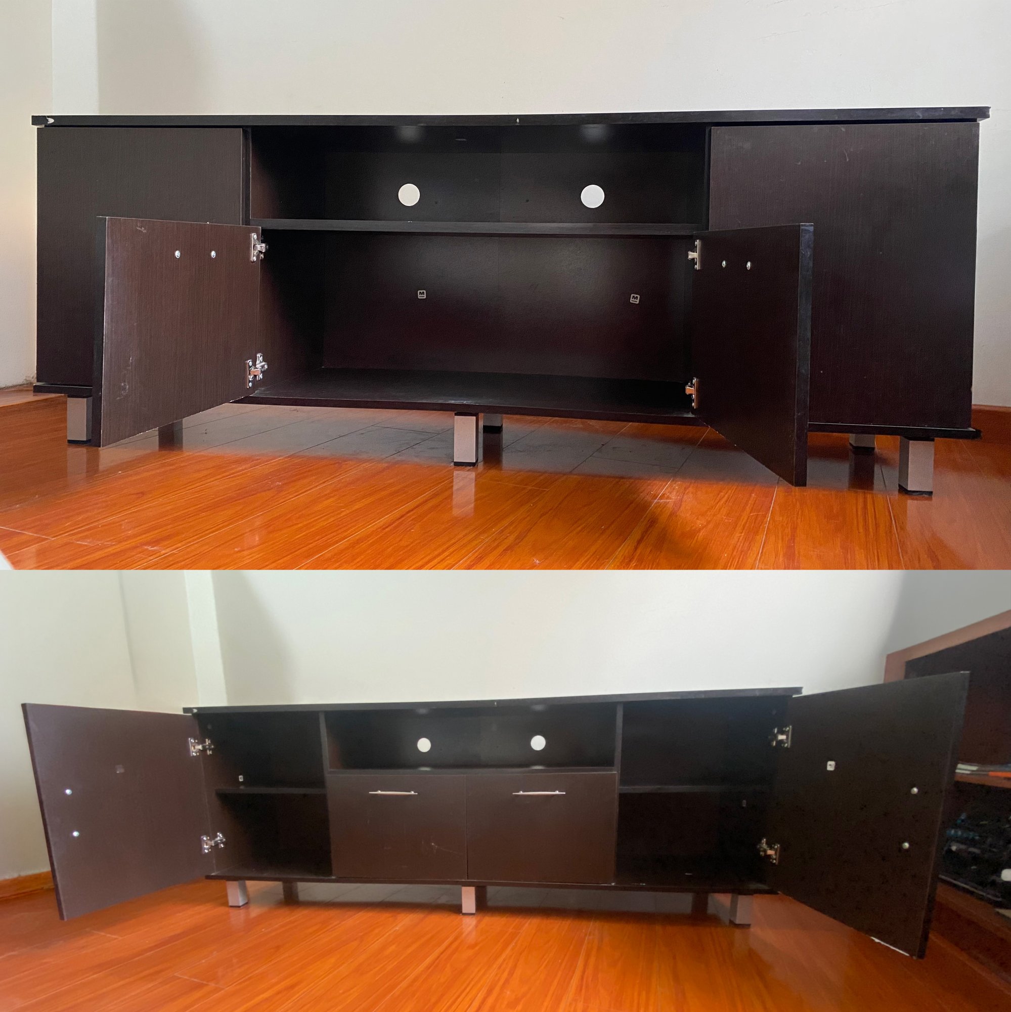 Mesa para tv Inval MTV-8419, 60 pulgadas, color espresso-wengué. 2